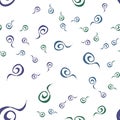 Seamless pattern Hand drawn swirl background.