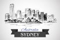 Hand drawn Sydney sityscape Royalty Free Stock Photo