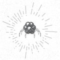 Hand Drawn Symbol of Nanorobot Doodle Vector Hatch Icon Royalty Free Stock Photo