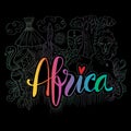 Hand Drawn Symbols Of Africa Royalty Free Stock Photo