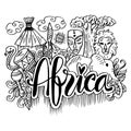 Hand Drawn Symbols Of Africa Royalty Free Stock Photo