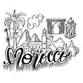 Hand Drawn Symbols Of Morocco Royalty Free Stock Photo