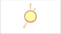 Hand drawn syn symbol in hatching, scribe style, animation of colorful sun doodle, continuous line animated