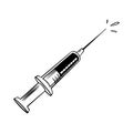 Hand drawn syringe isolated on white background Royalty Free Stock Photo