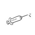 Hand drawn syringe vaccine illustration doodle icon vector