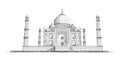 Hand Drawn Taj Mahal Vector Sketch Illustration