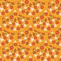 Hand drawn tasty pizza circles vector seamless pattern. Modern stylish repeating fast food service elements background. Isolated