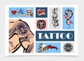 Hand Drawn Tattoo Elements Set
