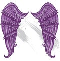 Hand drawn tattoo style wings