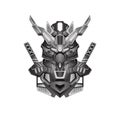 Hand drawn tattoos black Gundam warrior Ninja costum robotic design