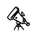 Hand Drawn telescope doodle. Sketch style icon. Decoration element. Isolated on white background. Flat design. Vector illustration Royalty Free Stock Photo