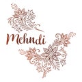 Hand drawn template for mehndi ornate ethnic ornament or flash tattoo design vector illustration