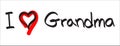 Hand drawn text I love grandma in doodle style isolated Royalty Free Stock Photo