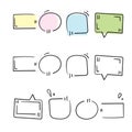 Hand drawn Texting boxes. Quote text design info boxes quotation bubble blog quotes symbols. Speech citation balloons, remark Royalty Free Stock Photo