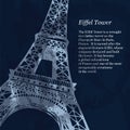 Hand drawn texture with Eiffel Tower, Paris, famous french landmark