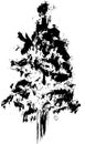 Hand drawn textured fir tree vector illustration. Silhouette of the grunge pine tree. Royalty Free Stock Photo