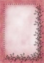 Hand drawn textured floral background.Crumpled paper with rose and leaves. Royalty Free Stock Photo