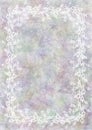 Hand drawn textured floral background.Crumpled paper with rose and leaves. Royalty Free Stock Photo