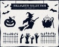 Hand drawn textured Halloween set.