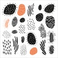 Hand drawn textures. Isolated vector illustration. Seamless pattern, trendy design elements. Set of background texture drops, line Royalty Free Stock Photo