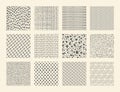 Hand drawn textures. Seamless ink brush patterns with dots strokes grunge and doodle elements. Vector abstract ethnic Royalty Free Stock Photo