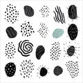 Hand drawn textures Set of texture drops line points wave freehand shape. Isolated vector illustration. Seamless pattern, trendy Royalty Free Stock Photo