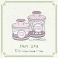 Hand drawn Thai massage and spa design elements. Royalty Free Stock Photo