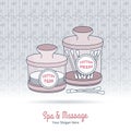 Hand drawn Thai massage and spa design elements. Royalty Free Stock Photo