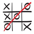 Hand drawn tic tac toe vector scribble icon symbol illustration