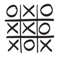 Hand drawn tic tac toe vector scribble icon symbol illustration