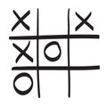 Hand drawn tic tac toe vector scribble icon symbol illustration