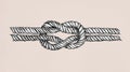 Hand drawn tied square knot