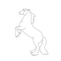 Hand drawn tinker horse. Vector illustration for coloring page