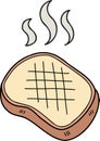Hand Drawn Toast or sliced bread illustration Royalty Free Stock Photo