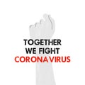 Hand drawn together we fight corona virus banner design