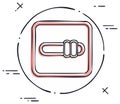 Hand drawn toggle switch UI icon in on position sketch illustration Royalty Free Stock Photo