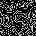 Hand drawn topographic seamless pattern