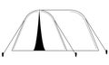 Hand drawn tourist tent. Equipment used during hiking and traveling. Doodle style. Vector