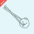 hand drawn traditional Chinese dumplings vector dimsum food flat isolated illustration Royalty Free Stock Photo