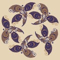 Hand Drawn Traditional Pattern East. Vector illustration