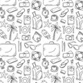 Hand Drawn Travel Pattern. Doodle Illustration