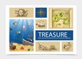 Hand Drawn Treasure Composition Royalty Free Stock Photo
