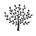 Hand drawn Tree. T-shirt rustic print. Vector icon design. Royalty Free Stock Photo