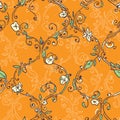 Hand drawn trellis floral seamless pattern Royalty Free Stock Photo