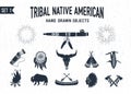 Hand drawn tribal icons set. Royalty Free Stock Photo