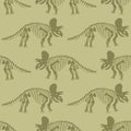 Hand drawn Triceratops dinosaur seamless vector pattern. Gender Neutral Jurassic silhouette for baby nursery. Home decor