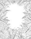 Hand Drawn Tropical Plants Frame Royalty Free Stock Photo