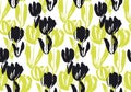 Hand drawn tulip flower seamless pattern. Royalty Free Stock Photo