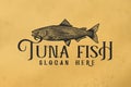 hand drawn tuna, milkfish logo Designs Inspiration Isolated on White Background Royalty Free Stock Photo