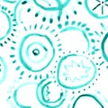 Hand Drawn Turquoise Abstract Watercolor Geometrical Background Royalty Free Stock Photo